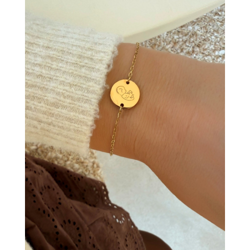 Graveerbare echo armband goudkleurig