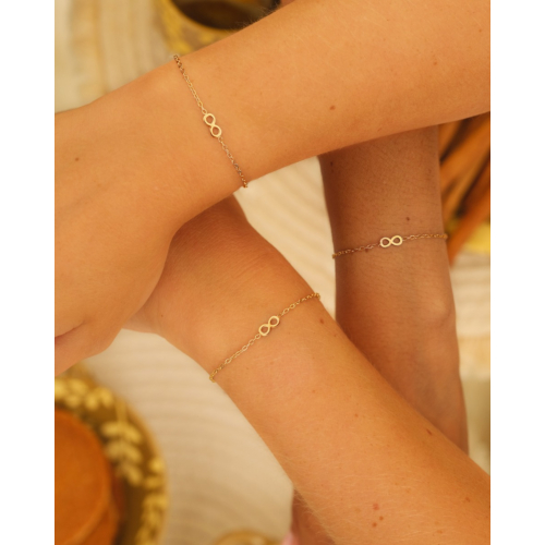 Moeder & dochter armband mini infinity goudkleurig