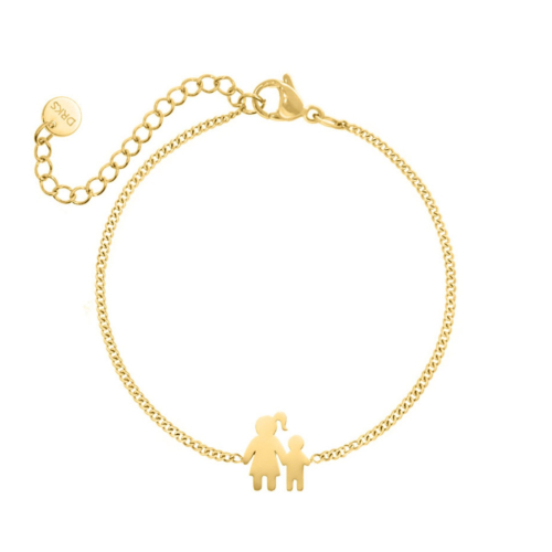 Armband moeder en kind goudkleurig