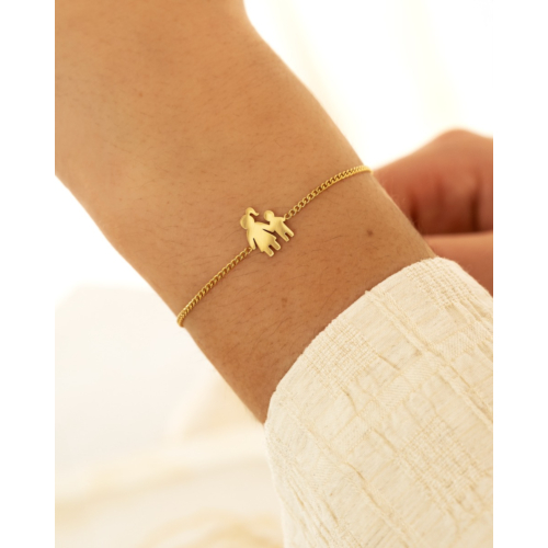 Armband moeder en kind goudkleurig