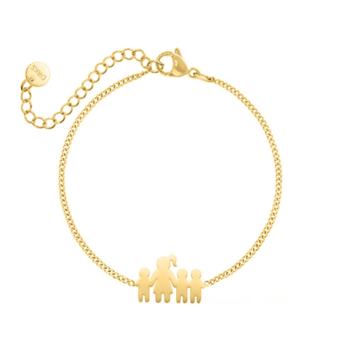 Armband moeder en drie kinderen goud