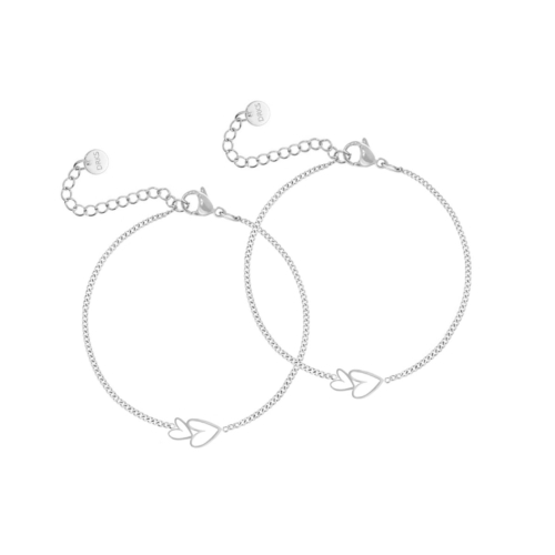 Moeder & dochter armband double heart