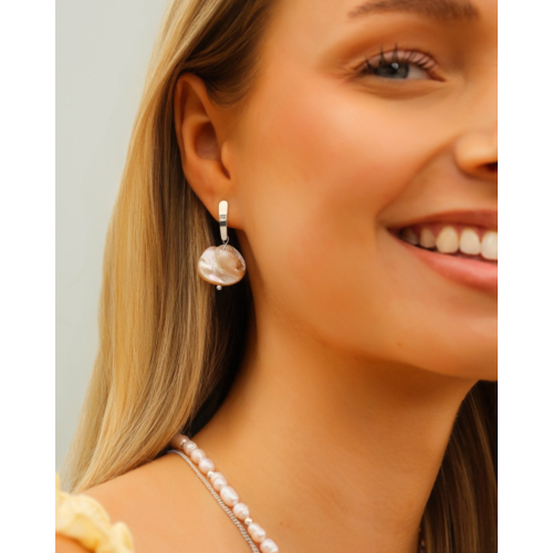Mix & match oorbellen beige steen