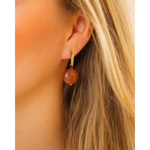 Oorbellen mix & match rood goudkleurig