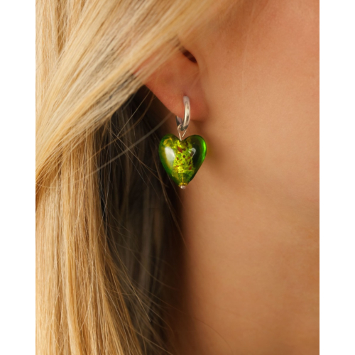 Oorbellen hartje groen 