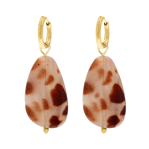 Oorringetjes leopard hanger goudkleurig