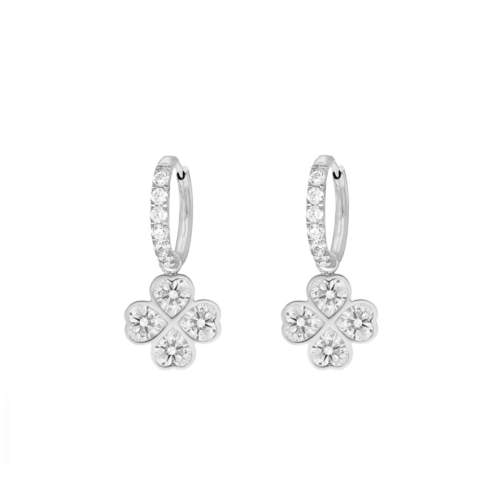 Lucky clover oorbellen zilver