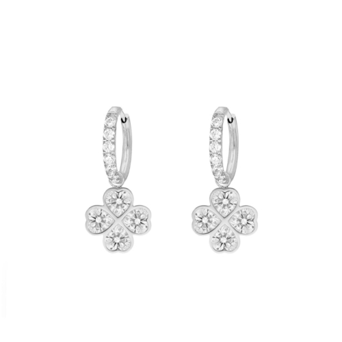 Lucky clover oorbellen zilver