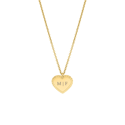 Ketting graveren vintage hartje goudkleurig
