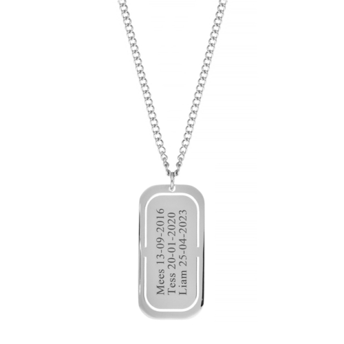 Graveerbare tag ketting heren