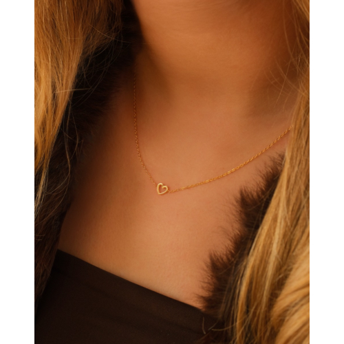 Ketting met 1 hartje goudkleurig