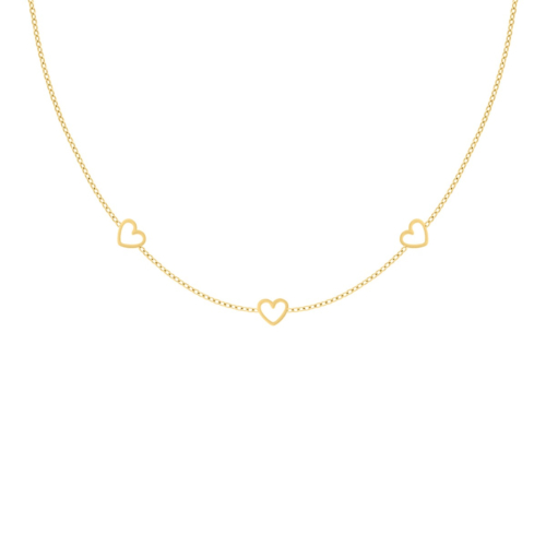 Ketting met 3 hartjes goudkleurig