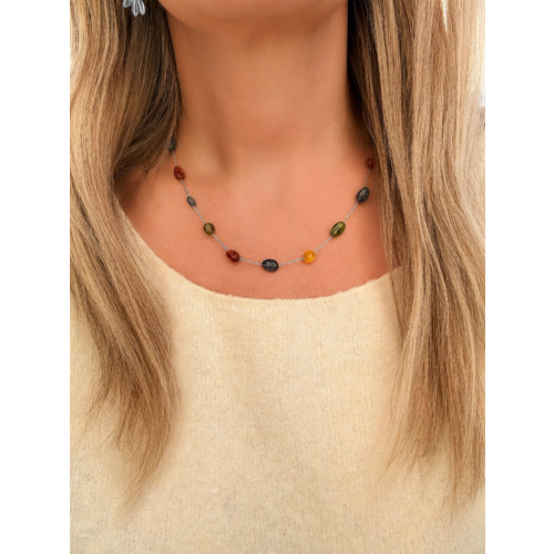 Gekleurde kralen ketting