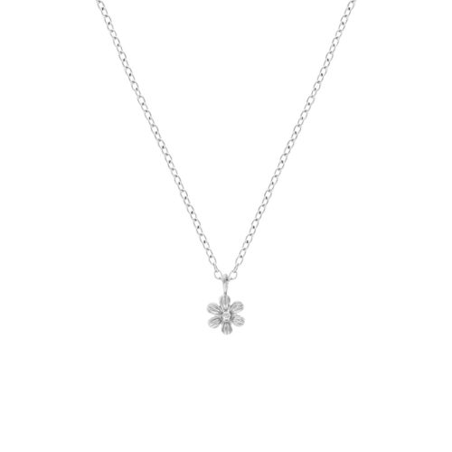 Bloem ketting zilver