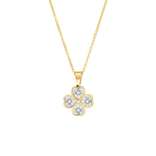 Lucky clover ketting goudkleurig
