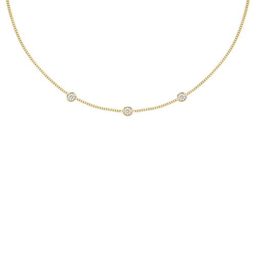 Loved ones ketting 3 steentjes goudkleurig