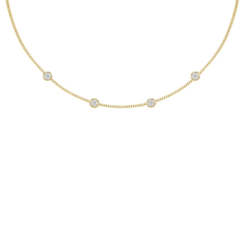 Loved ones ketting 4 steentjes goudkleurig