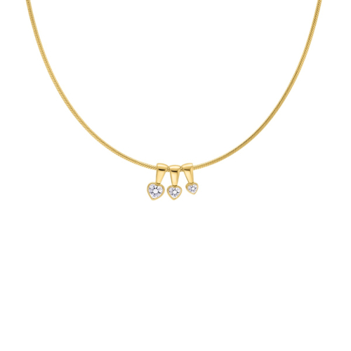 Familieketting met hartjes goudkleurig