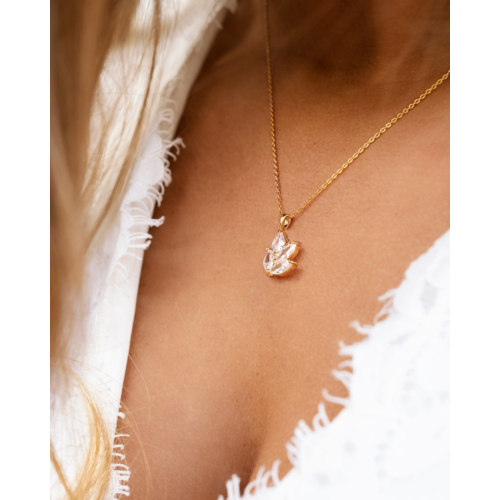 Bruids ketting shiny goudkleurig