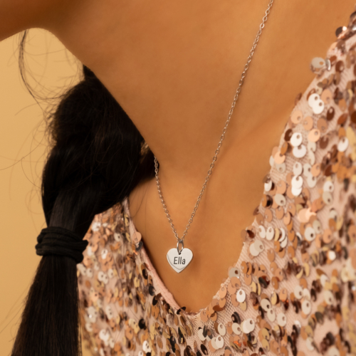 Kinder ketting graveerbaar hartje
