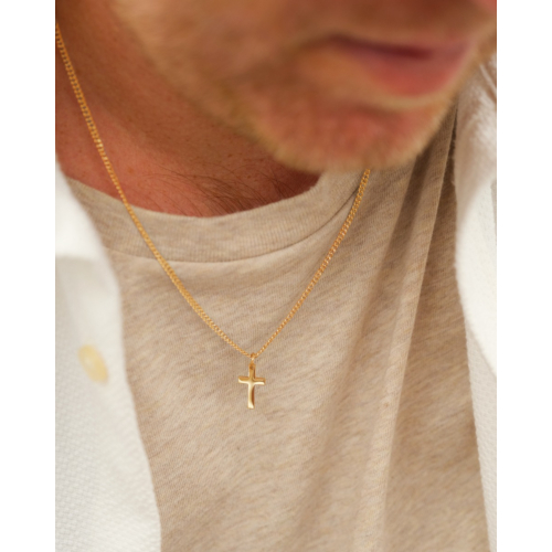 Heren ketting met kruis goudkleurig