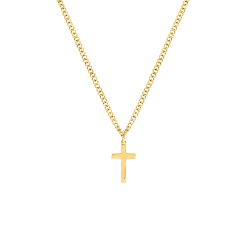 Heren ketting met kruis goudkleurig