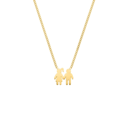 Ketting man en vrouw goudkleurig