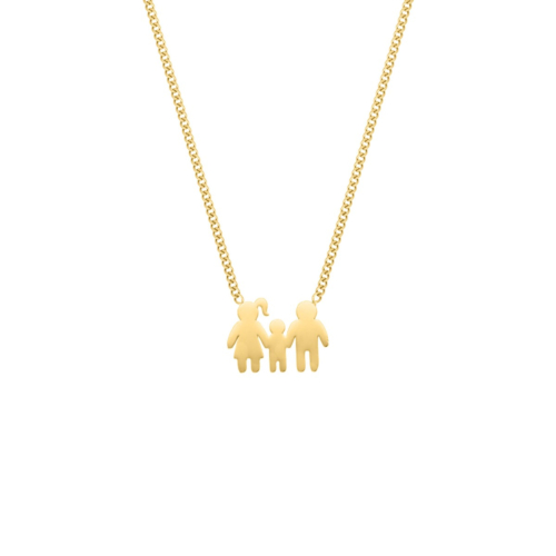 Ketting man vrouw en kind goudkleurig