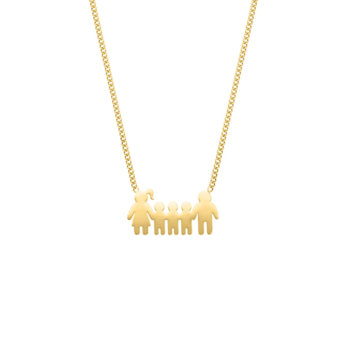 Ketting man vrouw en drie kinderen