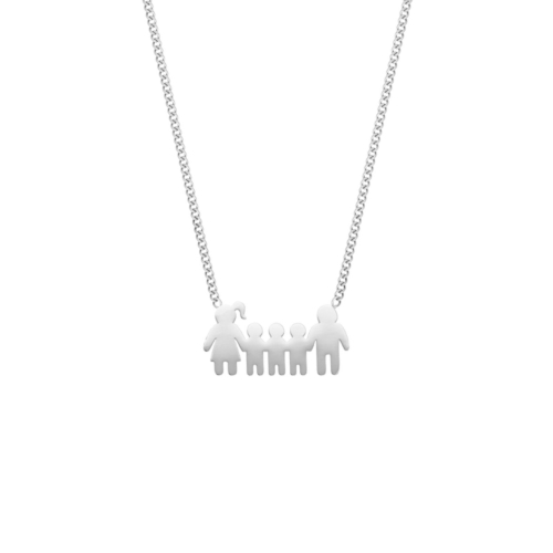 Ketting met man vrouw en drie kinderen