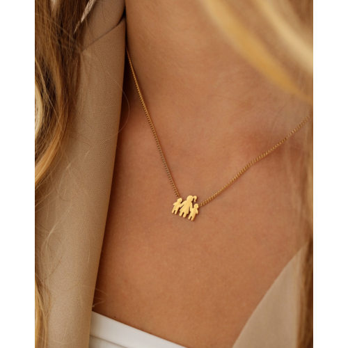 Ketting moeder en twee kinderen goudkleurig