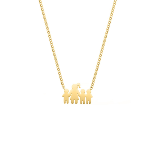 Ketting moeder en drie kinderen goudkleurig