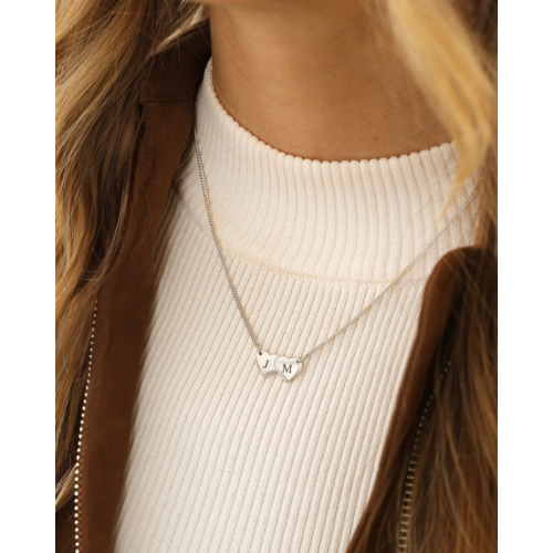 Initialen ketting met hartjes