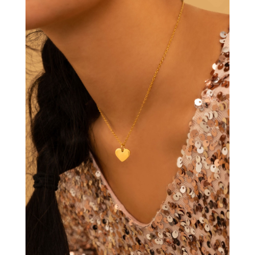 Kinder ketting met hartje goudkleurig
