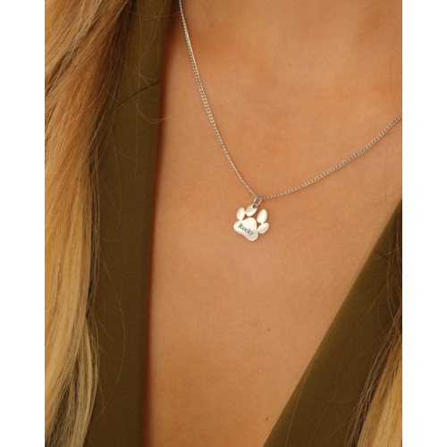 Graveerbare ketting hondenpoot 