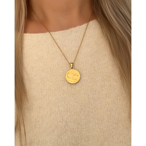 Graveerbare echo ketting goudkleurig