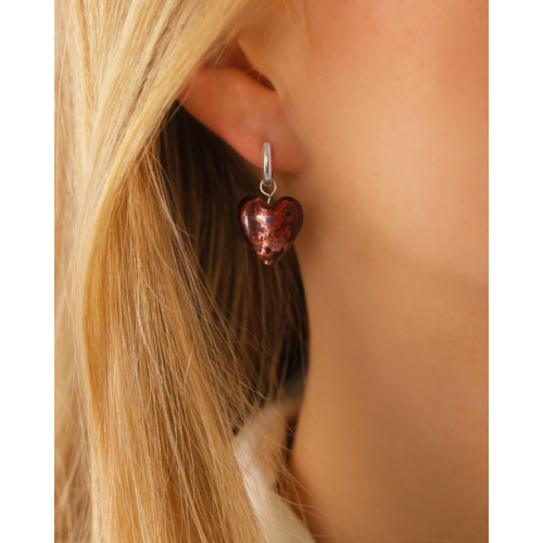 Oorbellen hartje rood