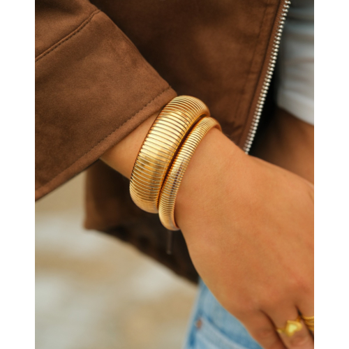 Bangle met stretch medium goudkleurig
