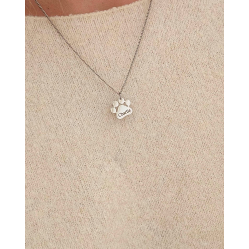 Graveerbare ketting met kattenpoot