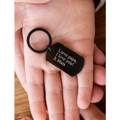 Sleutelhanger met Tekst Zwart