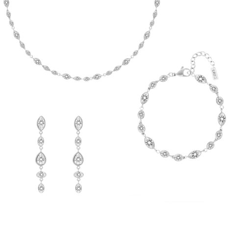 Sieraden set luxe druppel steentjes