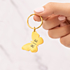 Gouden vlinder sleutelhanger met initialen