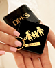 Gouden familie sleutelhanger in doosje