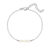 Armband drie pareltjes sterling zilver