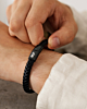 Zwarte heren armband met gravering