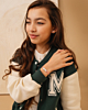 Satin initial armband kids roze