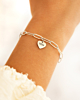 Hartjes naam armband in het zilver