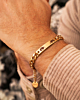 Graveerbare mannen armband met ogen goud
