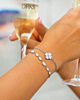 Zilveren armparty met steentjes