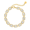 Luxe steentjes armband rechthoek goudkleurig